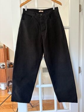 JESSE KAMM WIDES IN BLACK SZ 4 cotton canvas